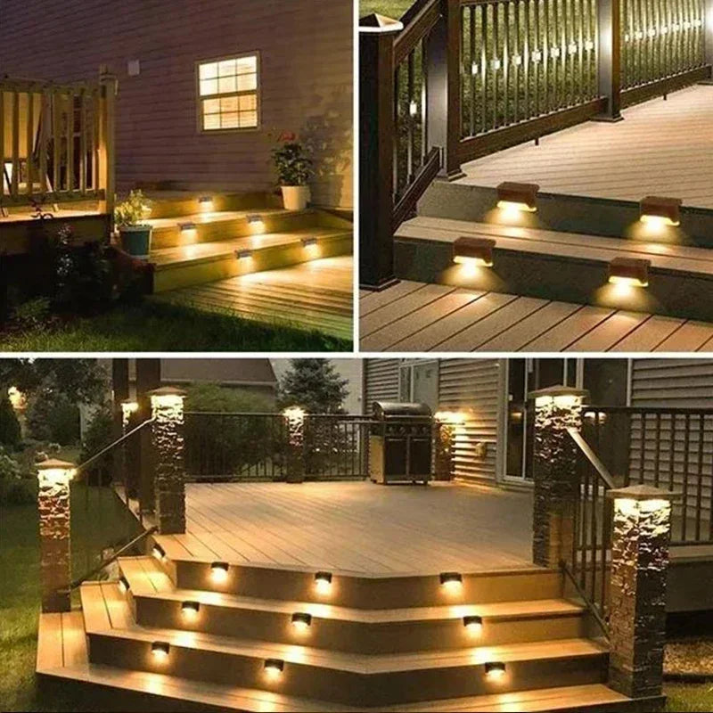 Solar Deck and Step Lights for Railings, Stairs and Fences, 4 to 12 Pack