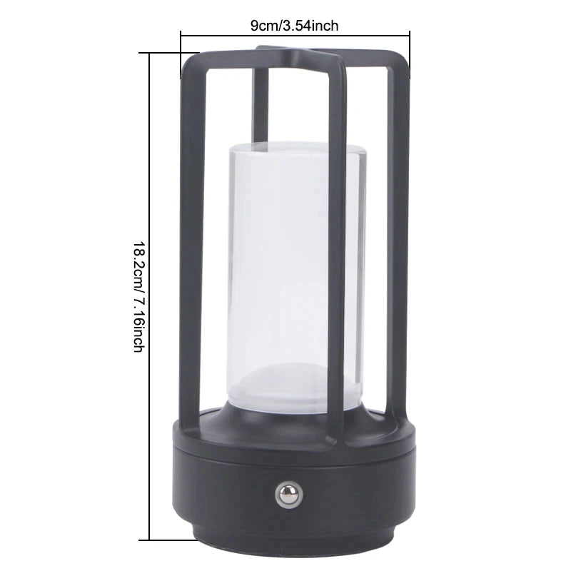 Cordless Lantern Table Lamp, Rechargeable Soft Ambient Glow