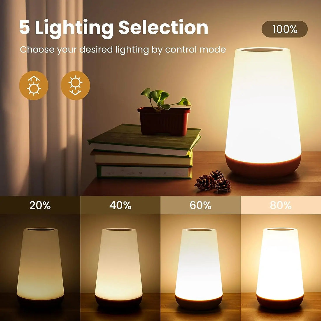 13 Color Changing Night Light with Remote, Rechargeable Touch Lamp