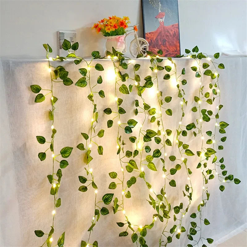 Battery Ivy Leaf Fairy Lights, 10 m Garland with 100 LEDs