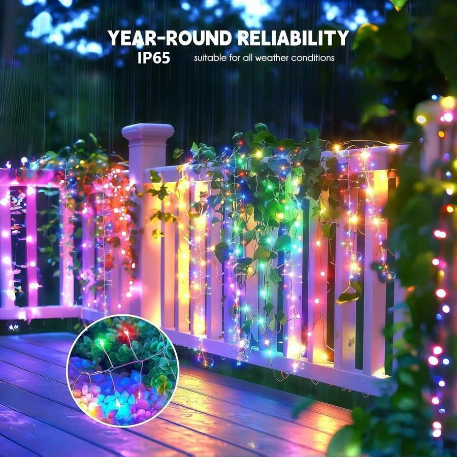 Solar Firecracker String Lights, 100 or 200 LEDs, IP65