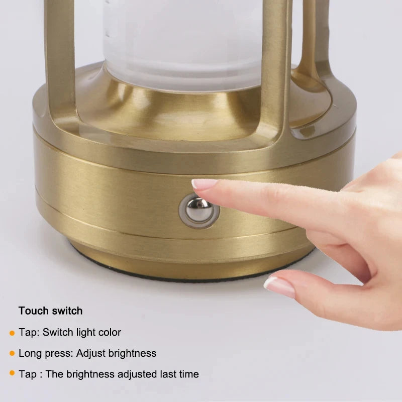 Cordless Lantern Table Lamp, Rechargeable Soft Ambient Glow