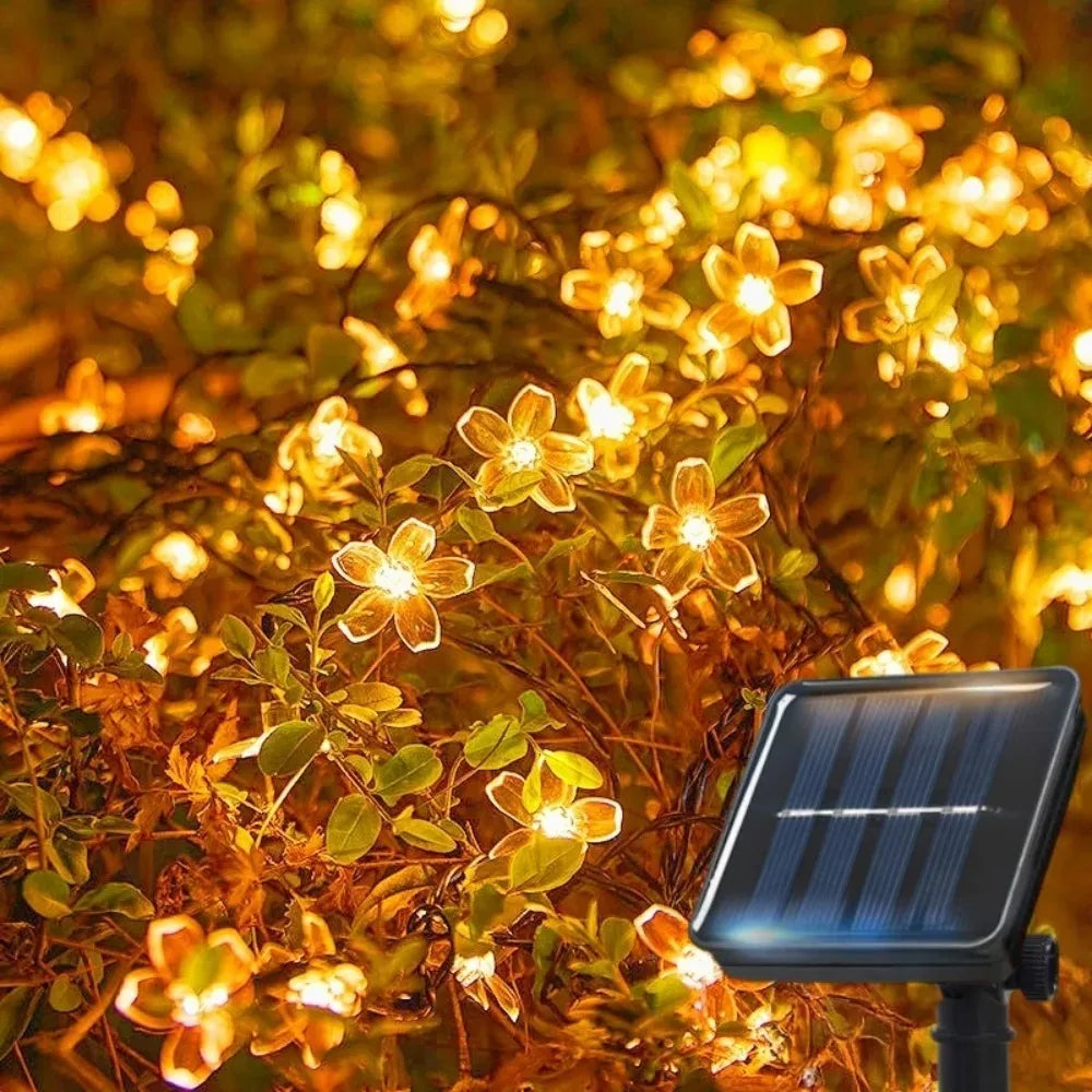Solar Cherry Blossom String Lights, 12 m and 22 m, 8 Modes