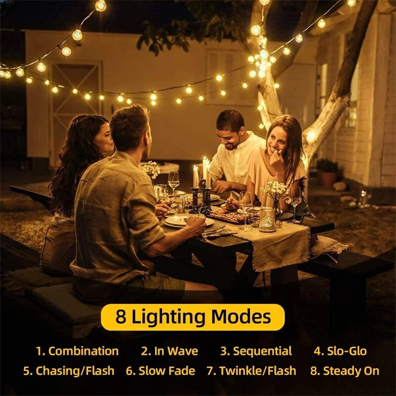 Solar Crystal Globe String Lights, 11 m, 60 LEDs, 8 Modes