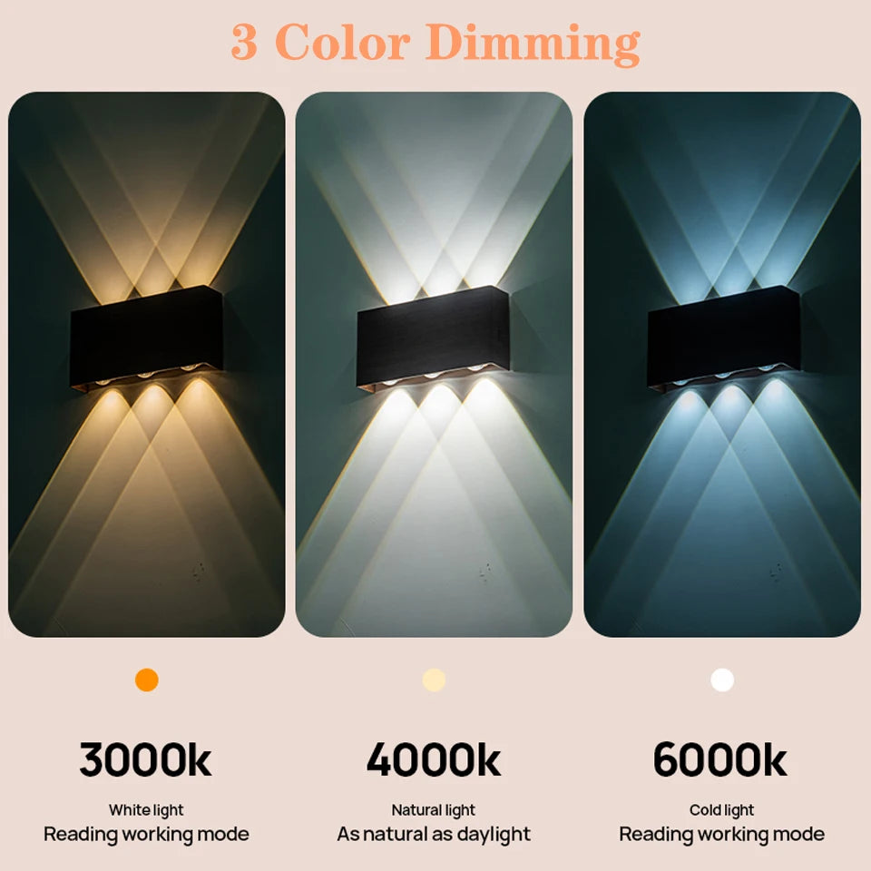 Up and Down Rechargeable Wall Light with Remote, 3 Light Colors