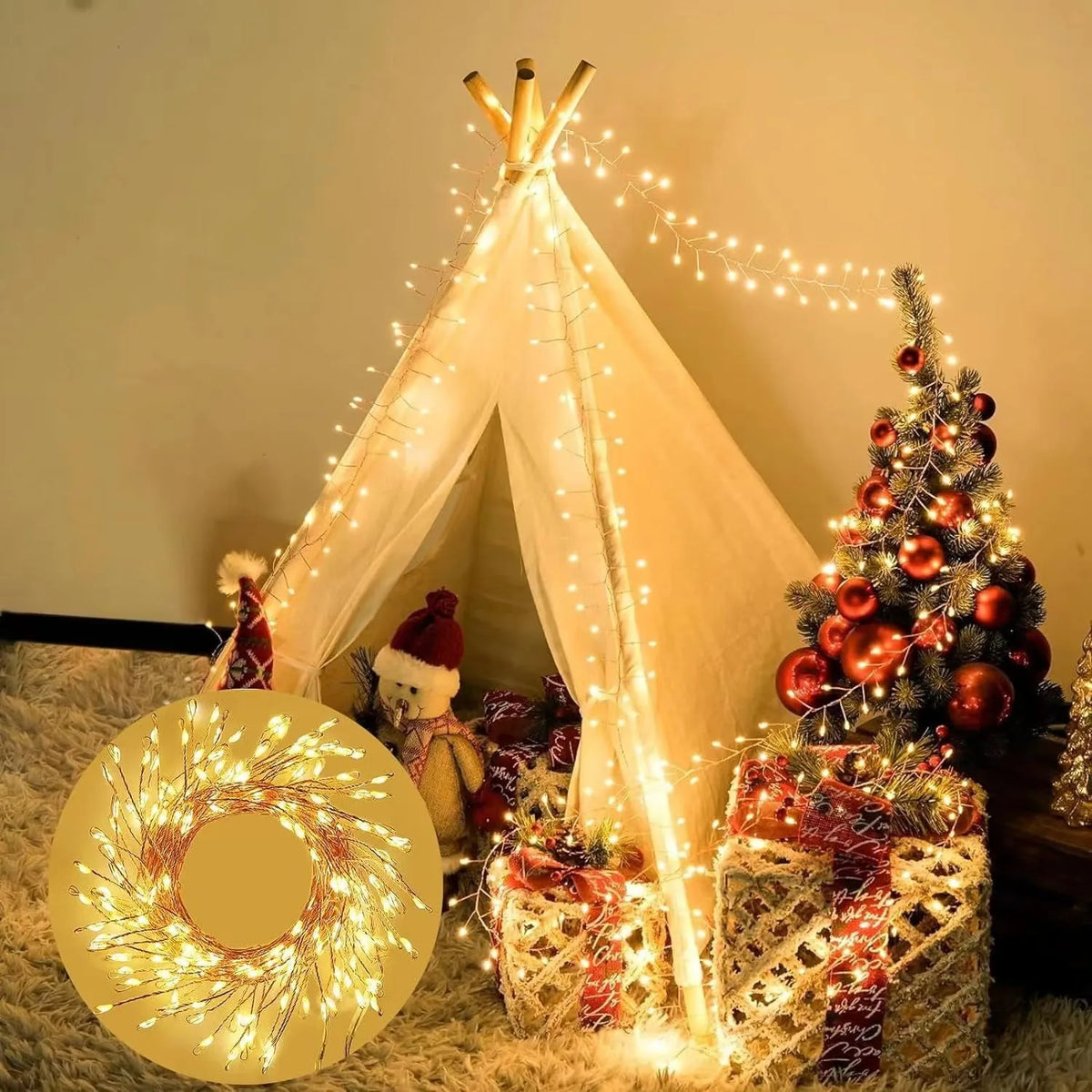 Solar Firecracker String Lights, 100 or 200 LEDs, IP65