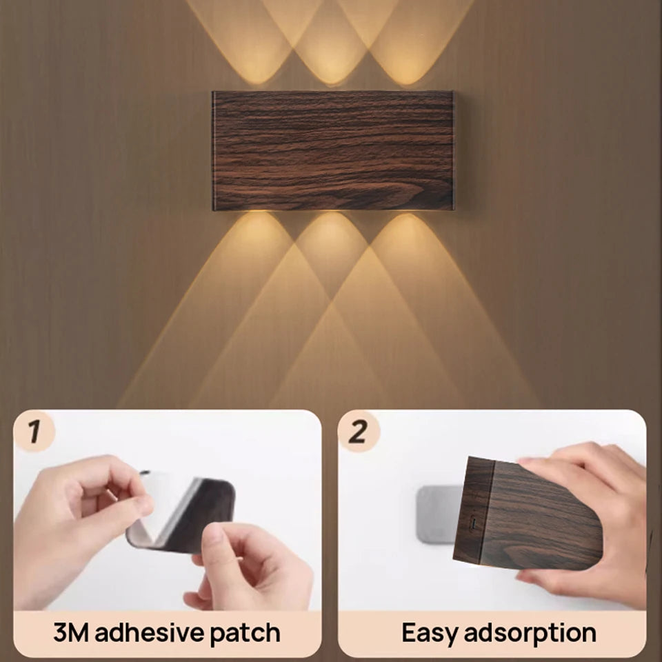 Up and Down Rechargeable Wall Light with Remote, 3 Light Colors