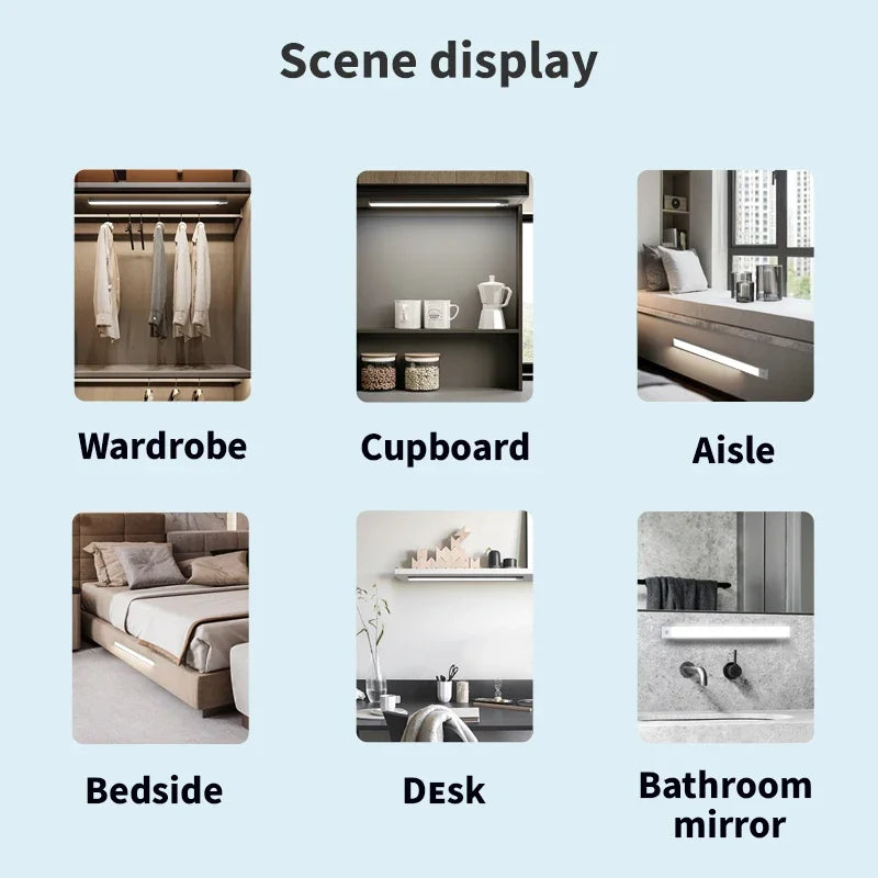 Rechargeable Under Cabinet Light with Motion Sensor, 3 Light Colors