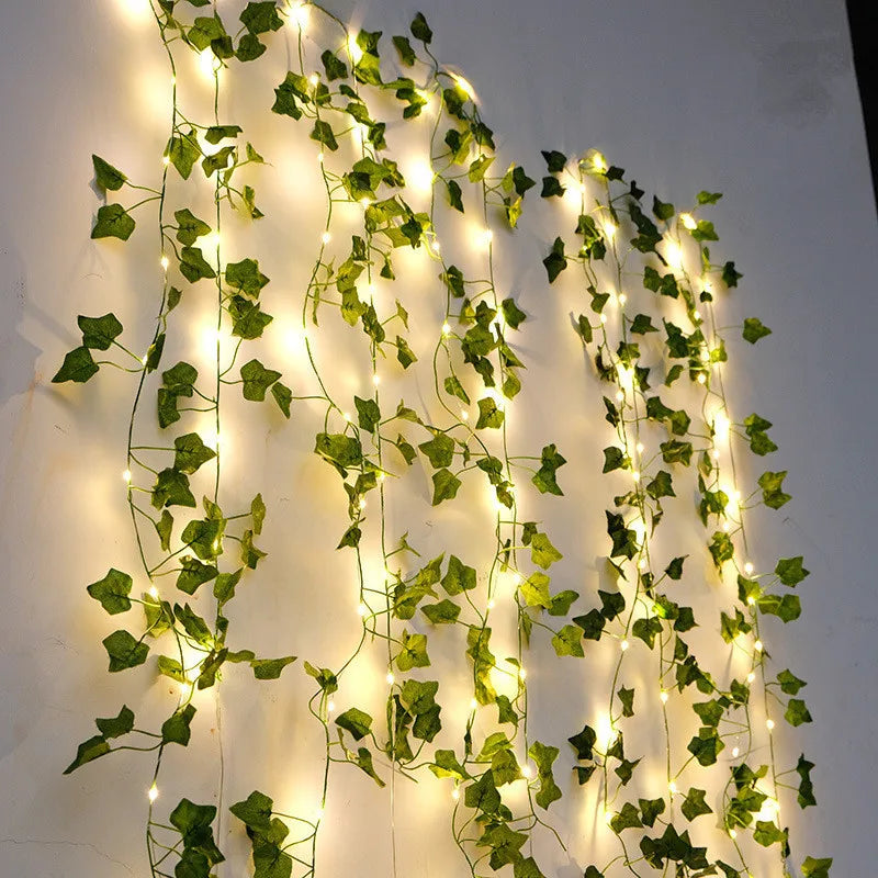 Battery Ivy Leaf Fairy Lights, 10 m Garland with 100 LEDs