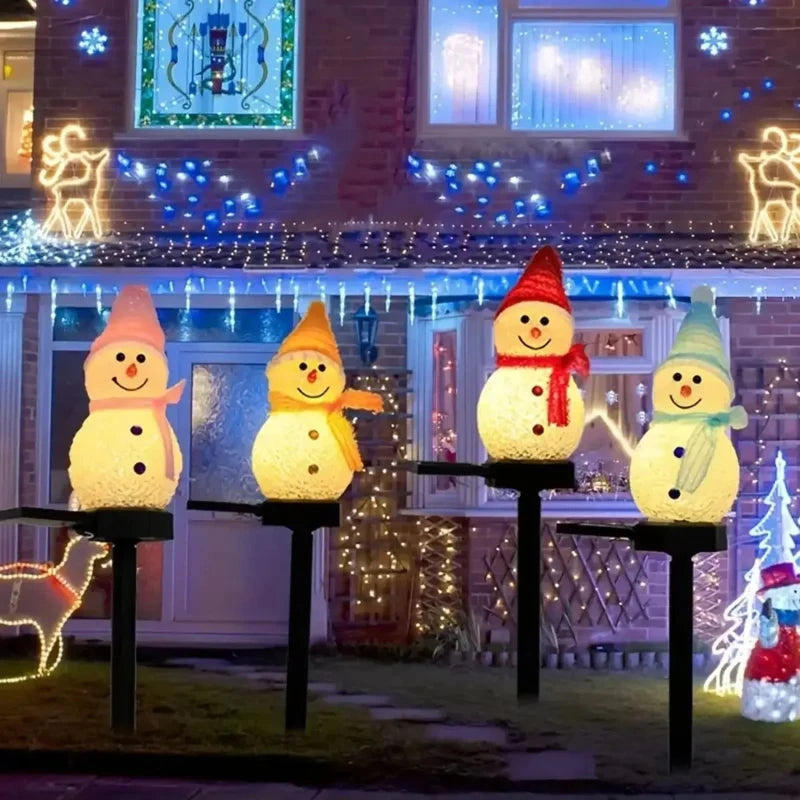 Solar Snowman Christmas Stake Light for Yard and Pathway
