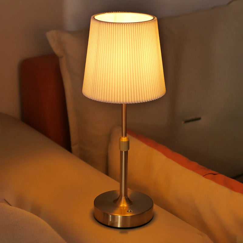 Cordless Fabric Shade Table Lamp, Warm 2700K and Dimmable