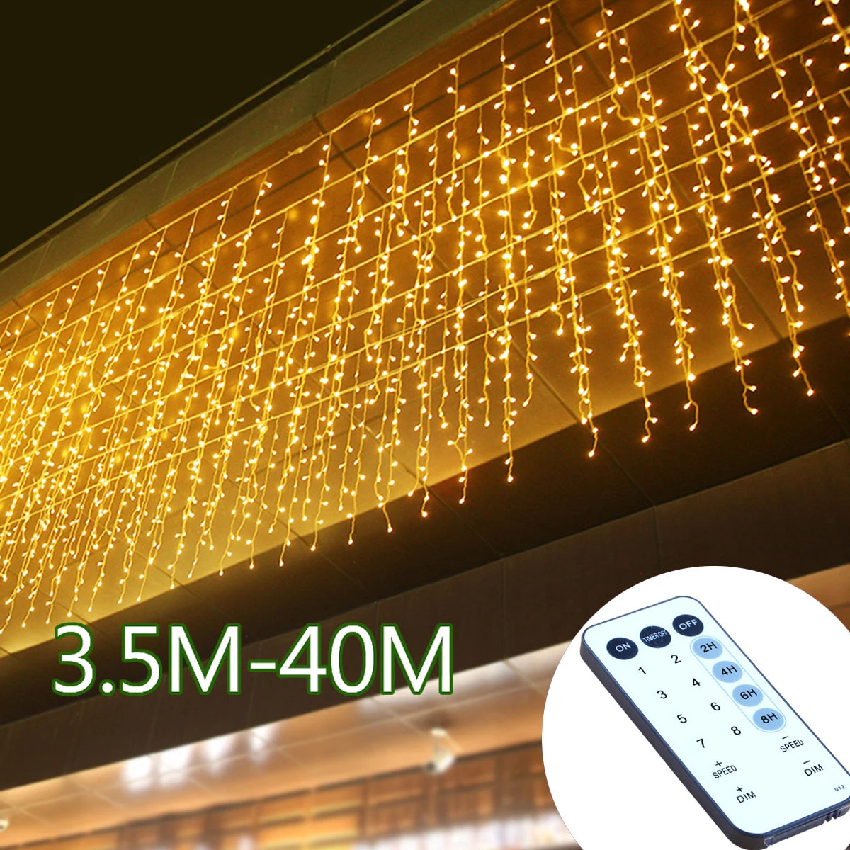 Plug-In Icicle Christmas Lights, LED Curtain Lights for Eaves and Windows