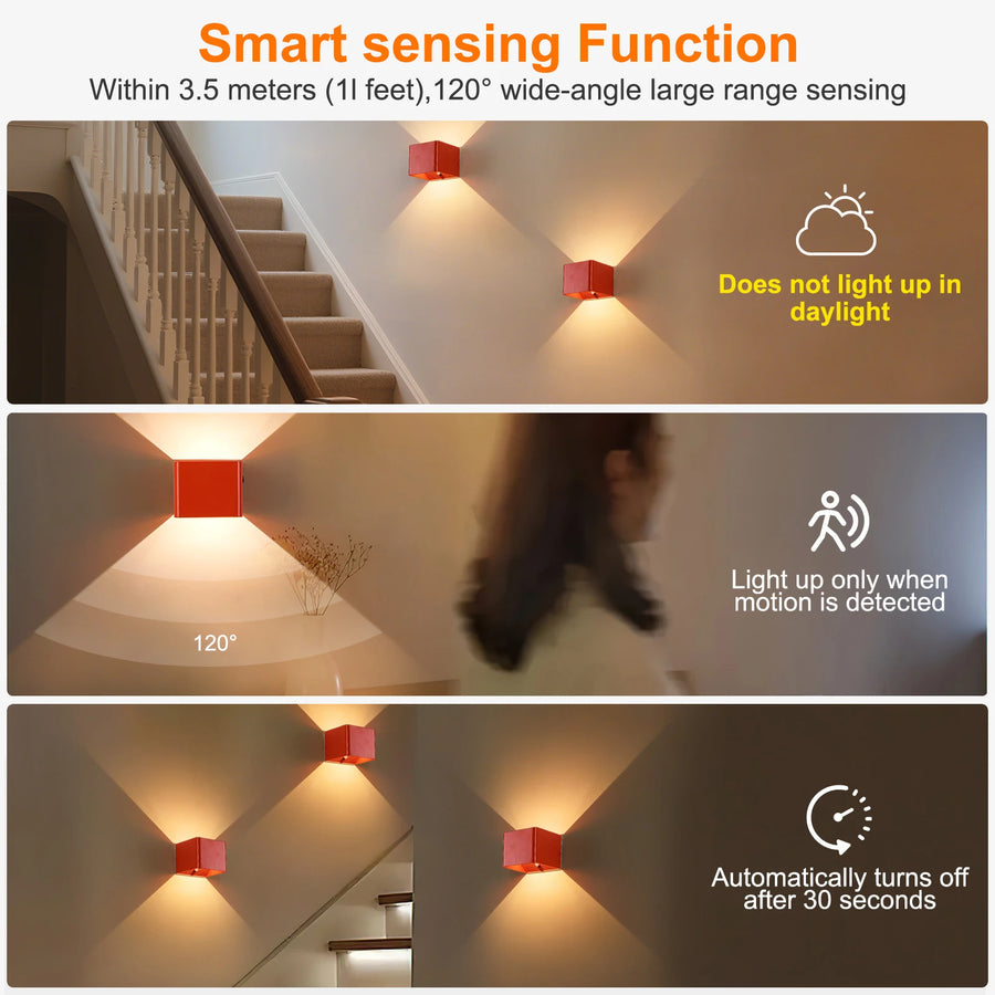 Battery Powered Wall Light with Remote and Motion Sensor, 4000 mAh