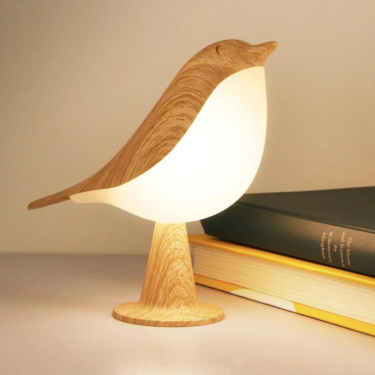 Cordless Bird Touch Lamp, Art Deco, Rechargeable and Dimmable