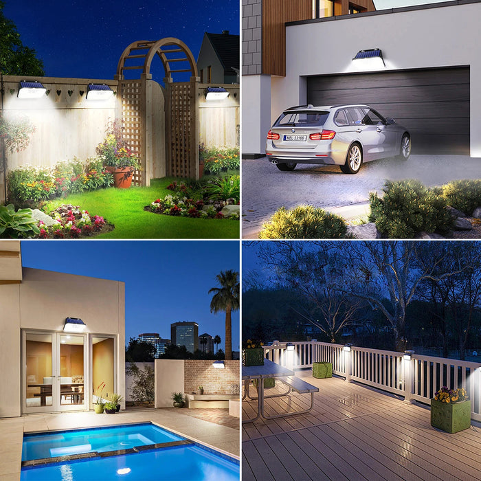 Solar Motion Sensor Wall Light, Outdoor Security Light, 3 Modes