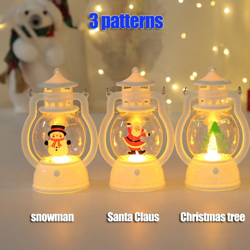Battery Christmas Lantern Lights, Santa, Snowman and Tree
