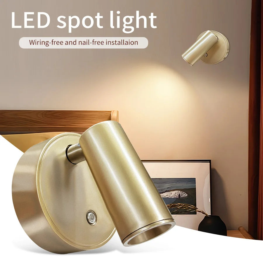 Magnetic Rechargeable Wall Reading Light, 360 Rotating Spot