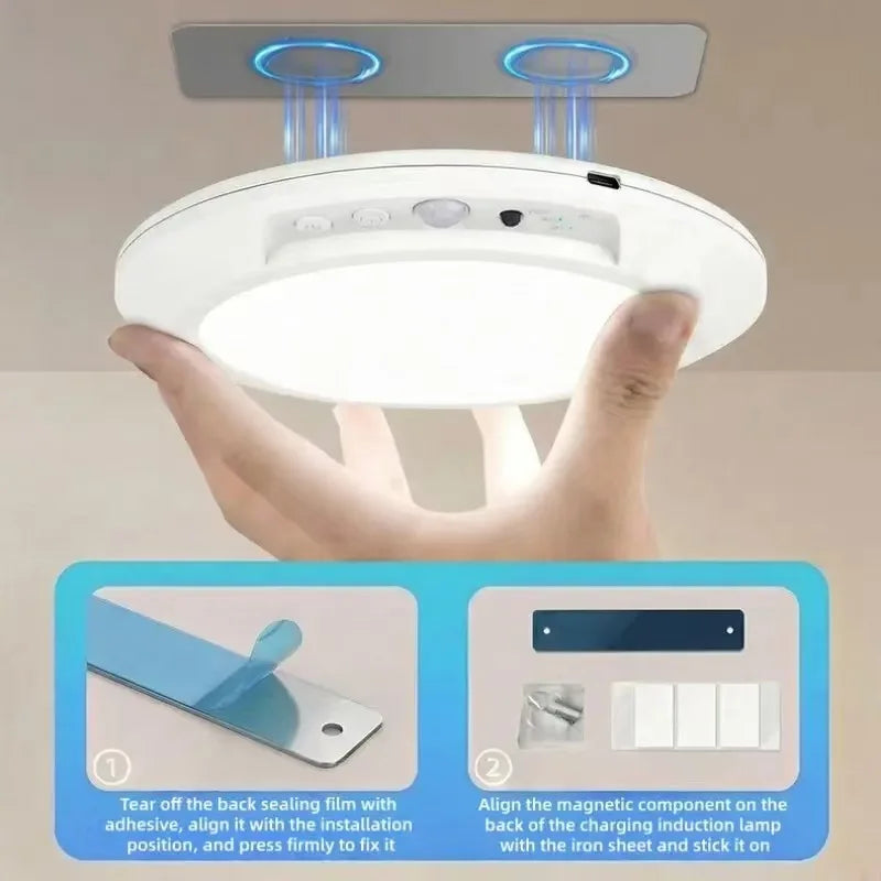 USB-C Rechargeable Magnetic Ceiling Light with Remote, 4000 mAh