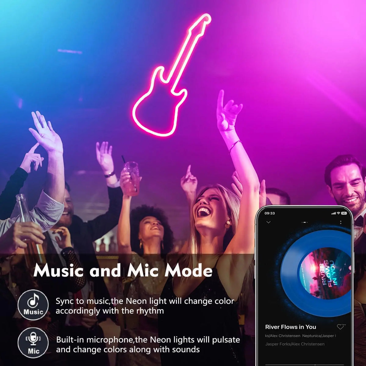 LED Neon Rope Light with App and Remote, Music Sync, IP65