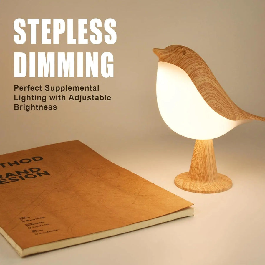 Cordless Bird Touch Lamp, Art Deco, Rechargeable and Dimmable
