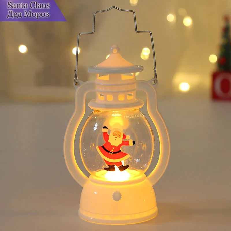 Battery Christmas Lantern Lights, Santa, Snowman and Tree