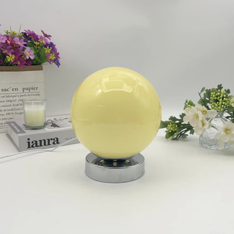 Retro Glass Globe Table Lamp, USB Powered, 3 Color Temperatures