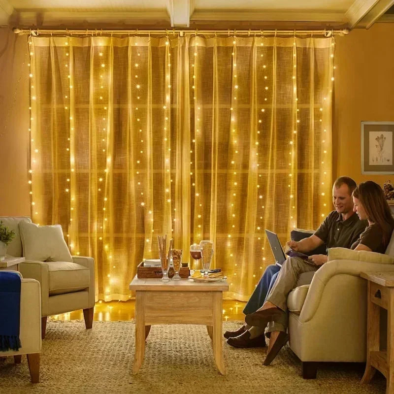 USB Window Curtain Fairy Lights with Remote, 3 m Wide