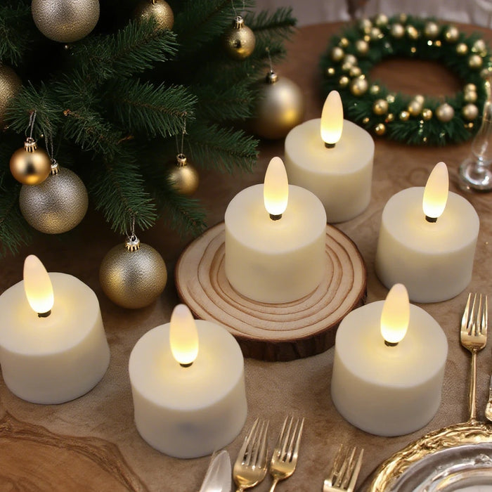 Rechargeable LED Tea Light Candles with Remote and Timer, Set of 12