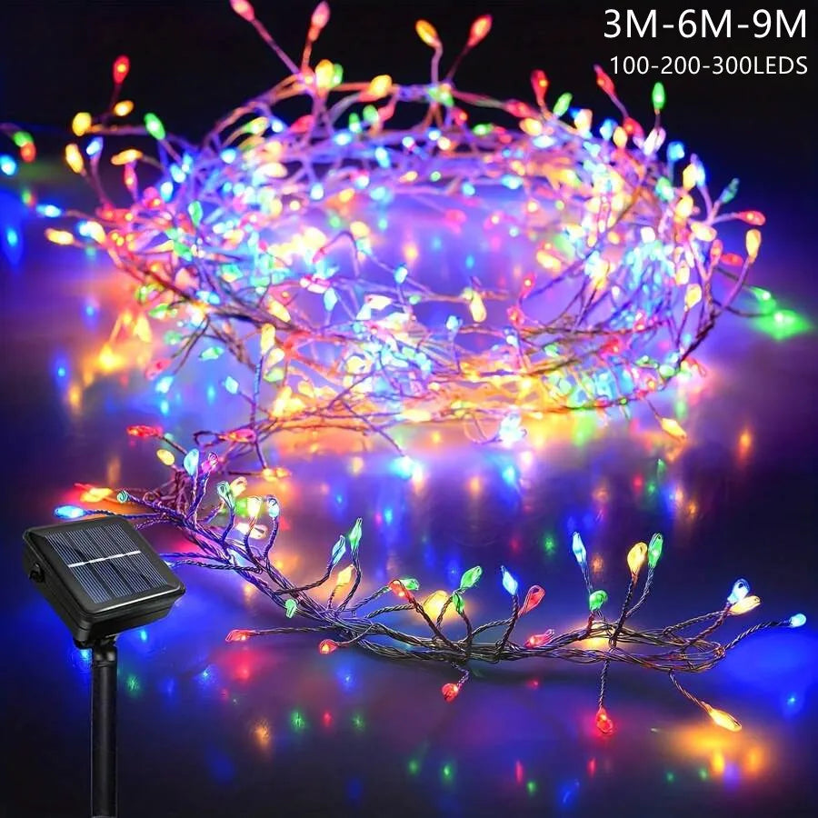 Solar Firecracker String Lights, 100 or 200 LEDs, IP65