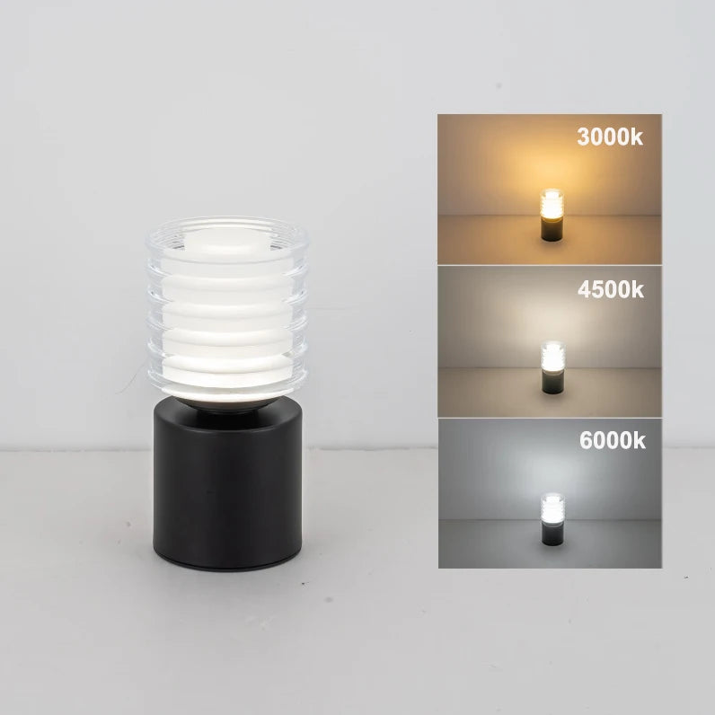 Mini Metal Cordless Table Lamp, Rechargeable with Touch Control