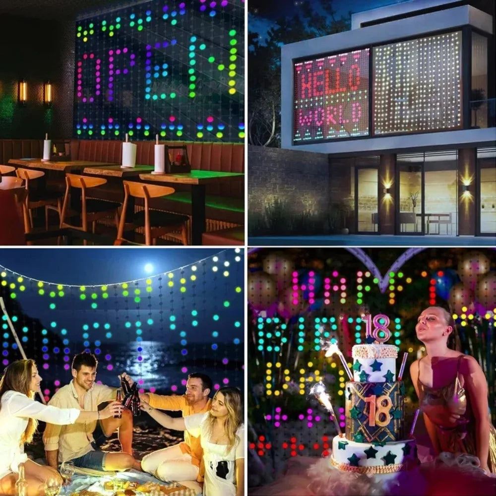 Smart Christmas Curtain Lights, App Control and Music Sync, 400 LEDs