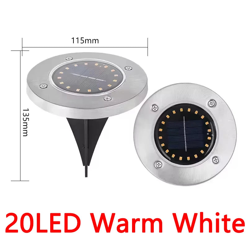 Solar Disk Ground Lights, In-Ground Pathway Lights, 4 or 8 Pack