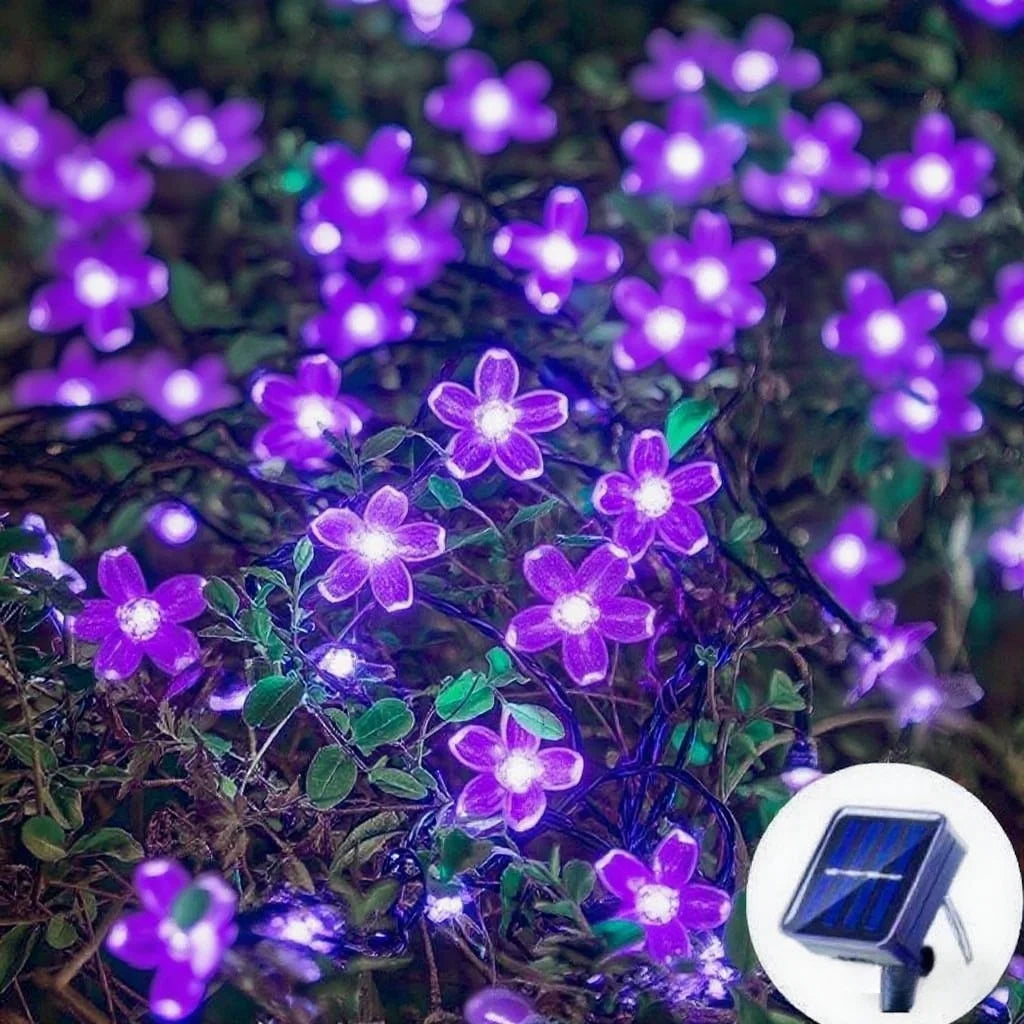 Solar Cherry Blossom String Lights, 12 m and 22 m, 8 Modes
