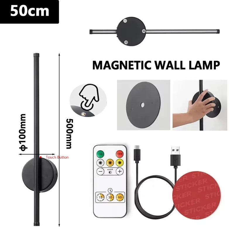 Rechargeable Linear Wall Light with Remote, Matte Black