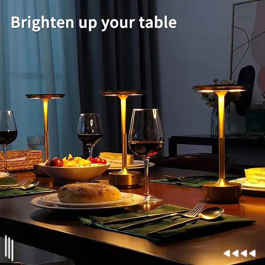 Saucer Cordless Table Lamp, Dimmable with Adjustable Color