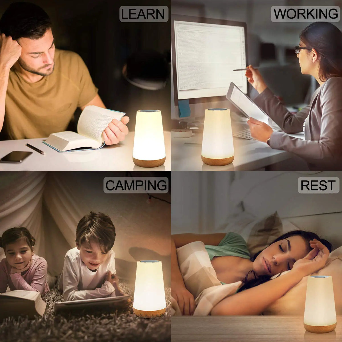 13 Color Changing Night Light with Remote, Rechargeable Touch Lamp