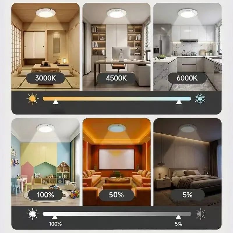 USB-C Rechargeable Magnetic Ceiling Light with Remote, 4000 mAh