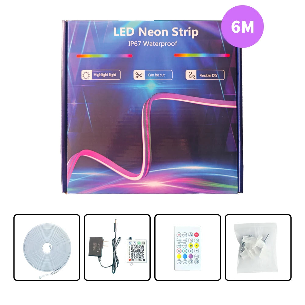 LED Neon Rope Light with App and Remote, Music Sync, IP65