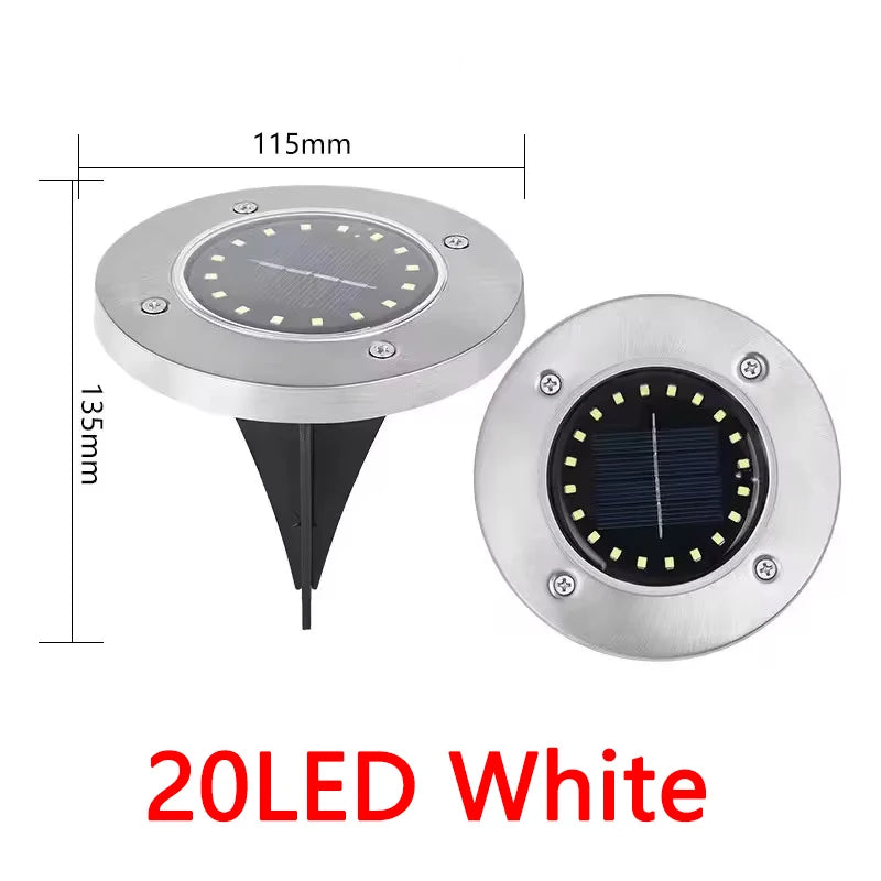 Solar Disk Ground Lights, In-Ground Pathway Lights, 4 or 8 Pack