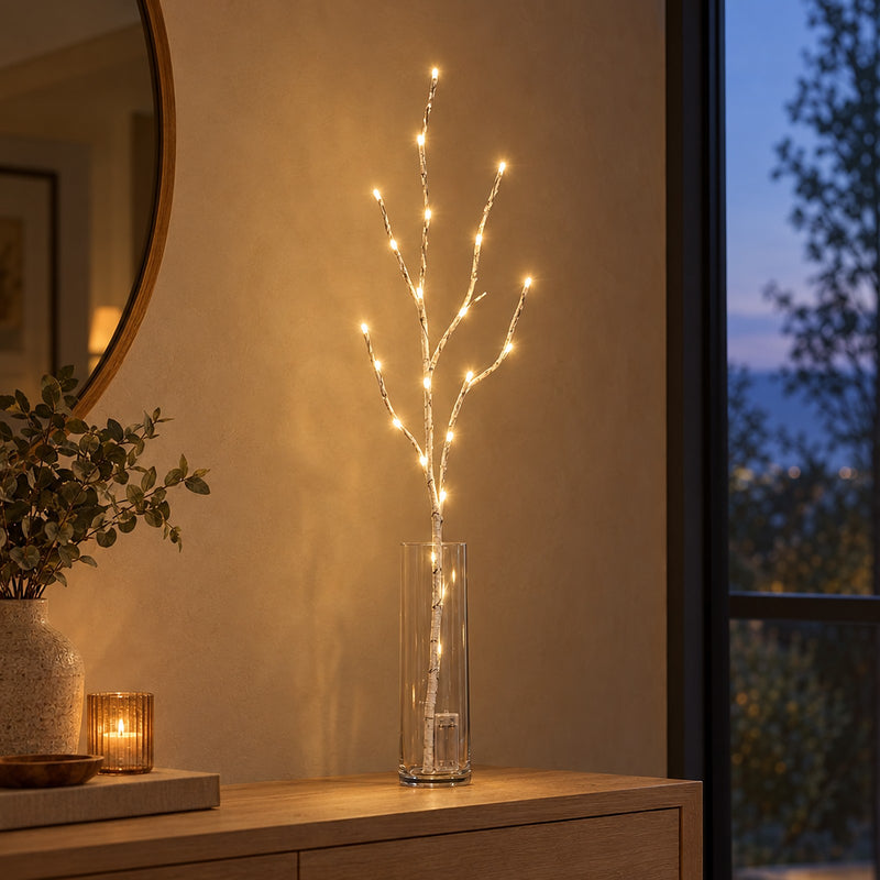 Battery Operated Birch Branch Lights, 20 LED Lighted Branches