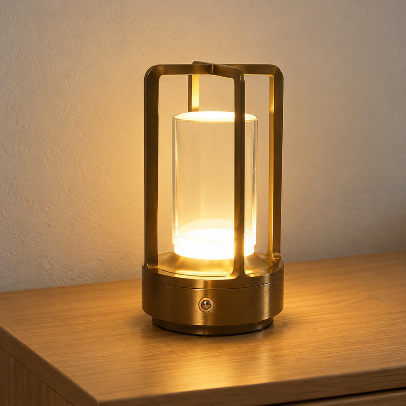 Cordless Lantern Table Lamp, Rechargeable Soft Ambient Glow