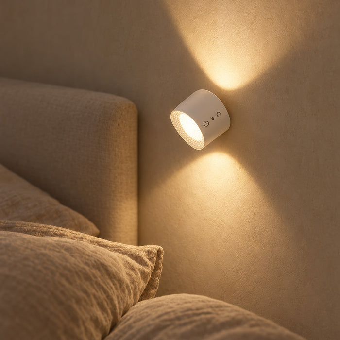 Double Head Rechargeable Wall Reading Light, Touch and Remote, 360° Rotating