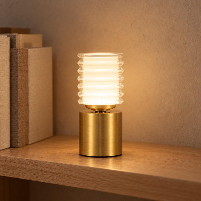 Mini Metal Cordless Table Lamp, Rechargeable with Touch Control