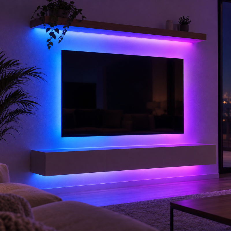 Music Sync RGB LED Strip Lights with 44-Key Remote, 10 m to 40 m