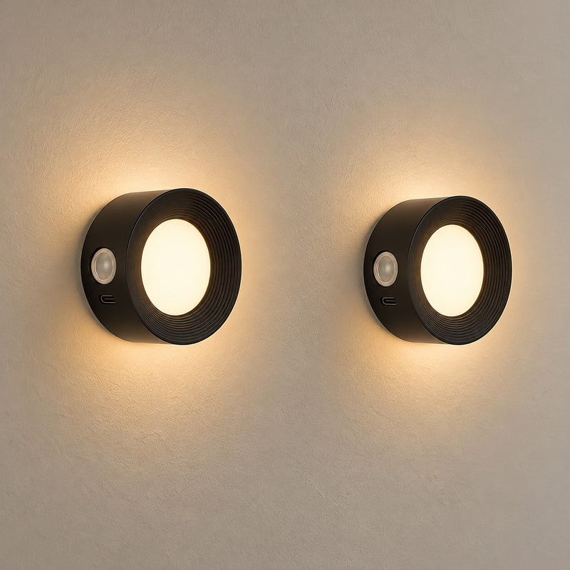 360 Rotating Rechargeable Wall Light, Matte Black, Dimmable