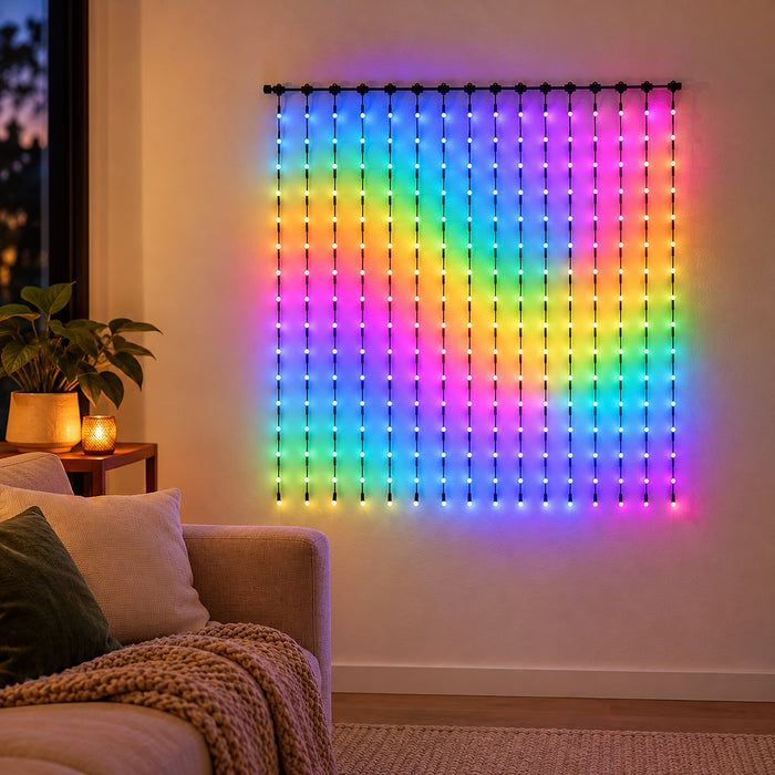 Smart Christmas Curtain Lights, App Control and Music Sync, 400 LEDs