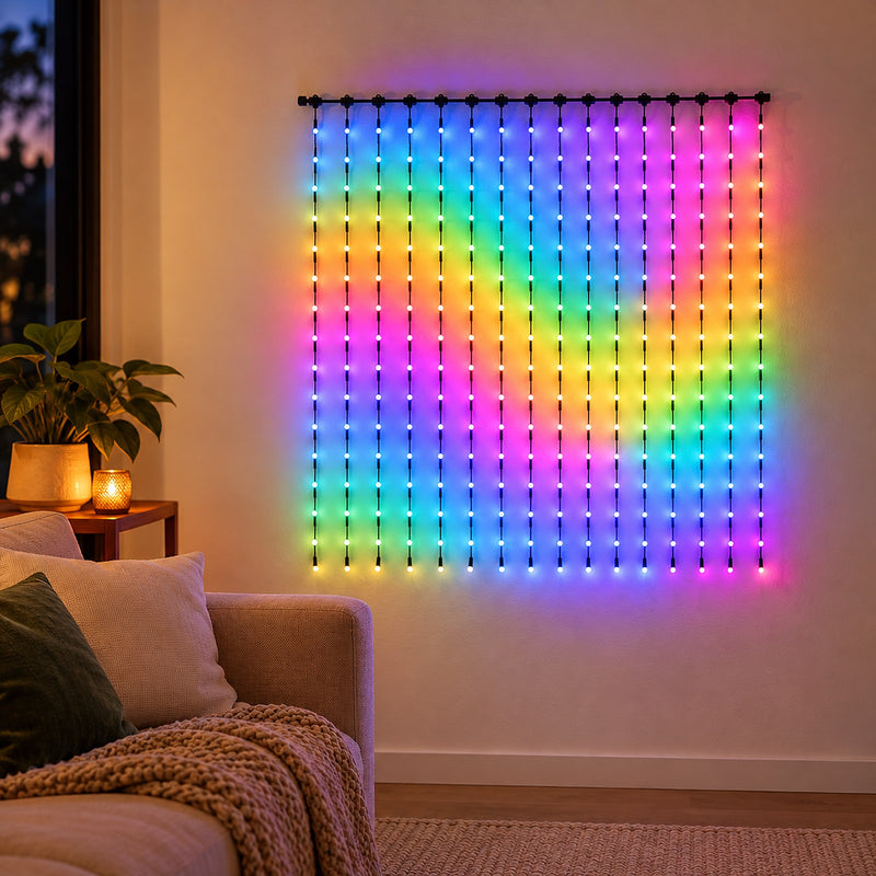 Smart Christmas Curtain Lights, App Control and Music Sync, 400 LEDs