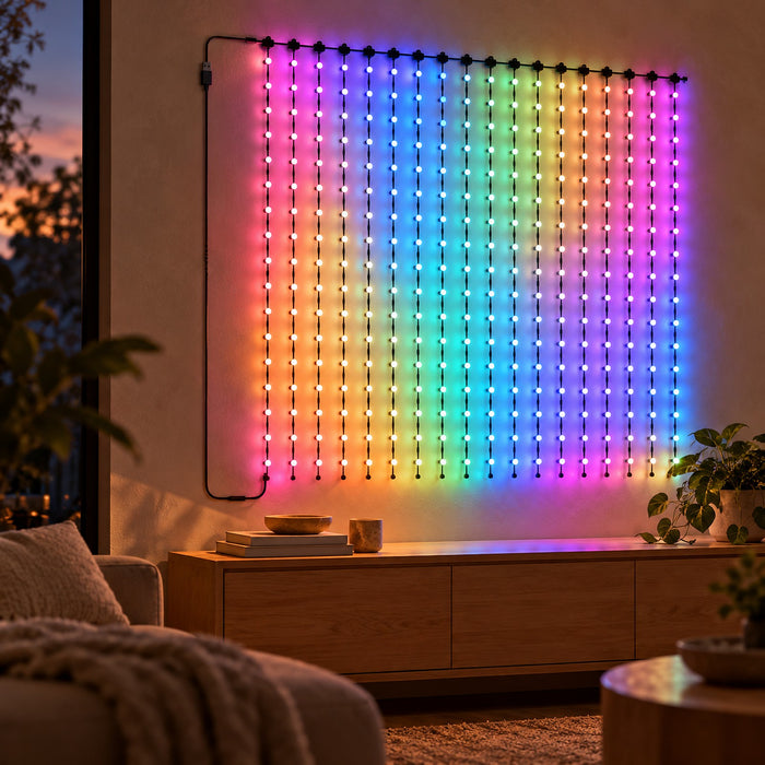 Smart Christmas Curtain Lights, App Control and Music Sync, 400 LEDs