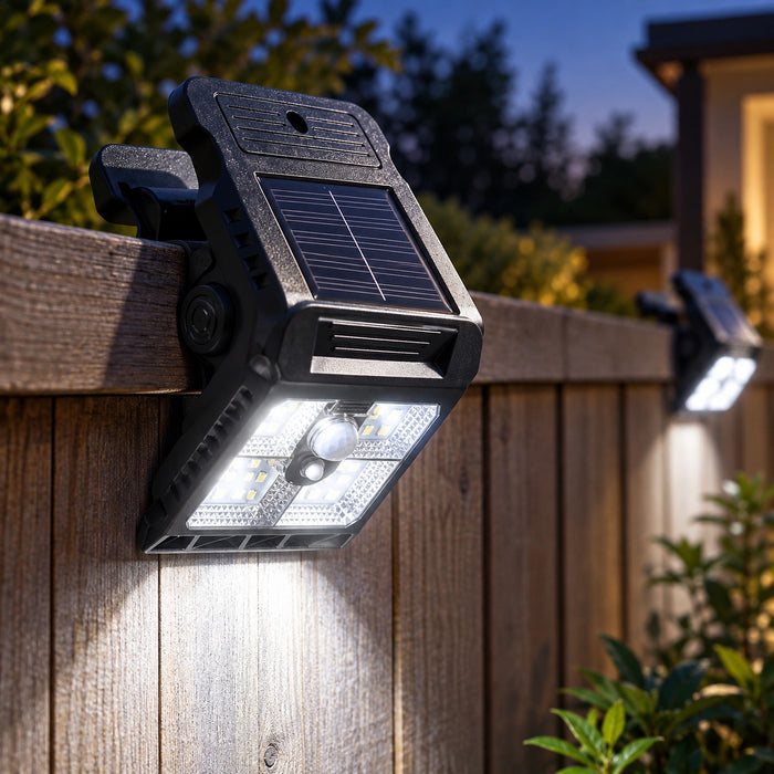 Solar Clip-On Motion Sensor Lights for Fences and Patios, 2 or 4 Pack