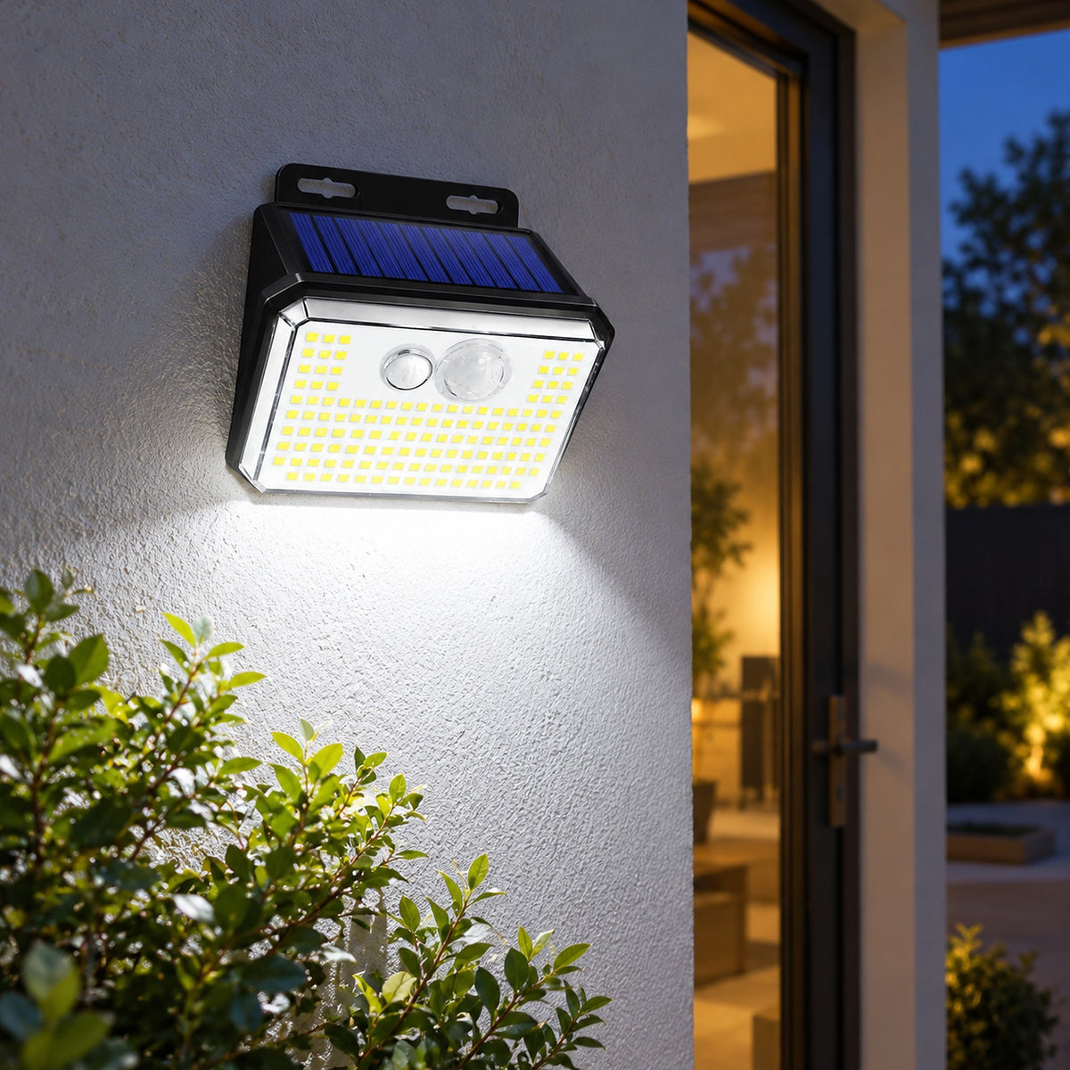 Solar Motion Sensor Wall Light, Outdoor Security Light, 3 Modes